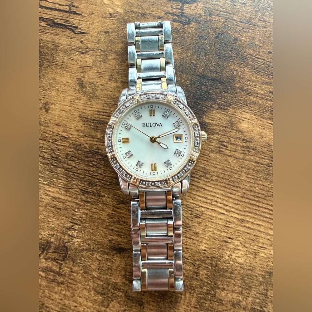 Bulova Silver and Gold Women's Watch